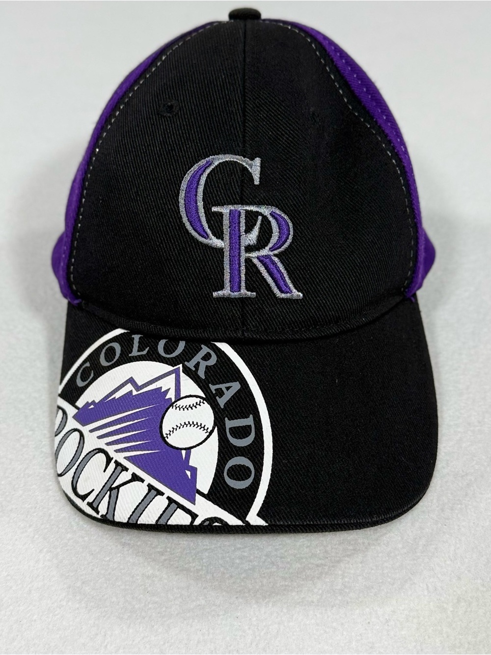 '47 Colorado Rockies MLB Baseball Youth Adjustable Cap Hat Black Purple Big Logo